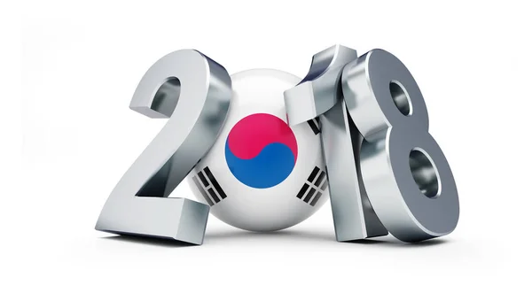Sport 2018 in Zuid-Korea op een witte achtergrond 3d illustratie, 3D-rendering — Stockfoto