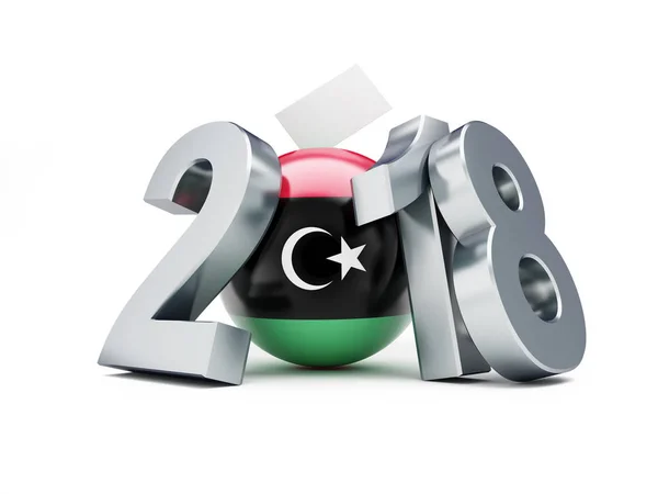 Выборы Ливия 2018 на белом фоне 3D иллюстрация, 3D рендеринг — стоковое фото