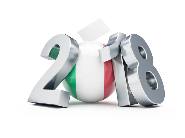 Elecciones en Italia 2018 sobre fondo blanco Ilustración 3D, representación 3D —  Fotos de Stock