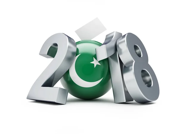 Élections au Pakistan 2018 sur fond blanc Illustration 3D, rendu 3D — Photo