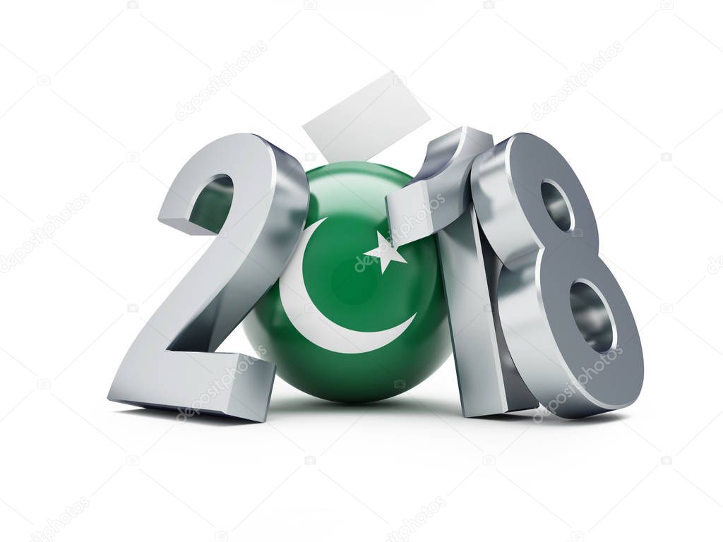 elections in Pakistan 2018 on a white background 3D illustration, 3D rendering