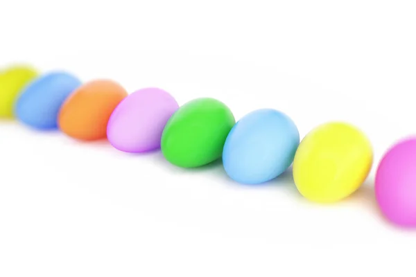 Huevo de color de Pascua sobre un fondo blanco Ilustración 3D, representación 3D — Foto de Stock