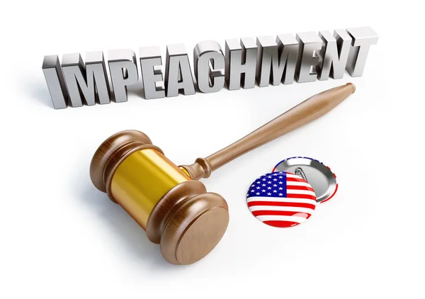Law impeachment of the USA president on a white background 3D illustration, 3D rendering — Stock Photo, Image