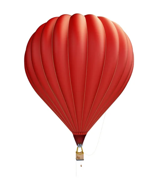 Heißluftballon rot auf weißem Hintergrund 3d Illustration, 3d Rendering — Stockfoto