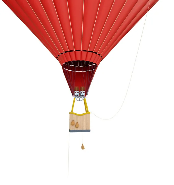 Horkovzdušný balón na bílém pozadí 3D ilustrace, 3D vykreslování — Stock fotografie