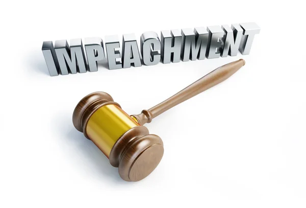 Impeachment procedure law, gavel on a white background 3D illustration, 3D rendering — Stock Photo, Image