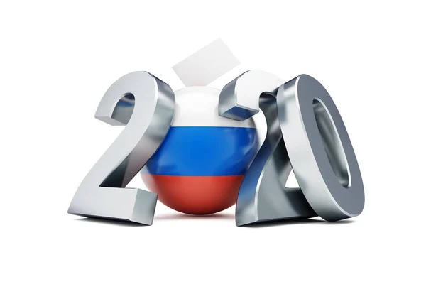 Jednolity dzień głosowania w Rosji 2020 na białym tle ilustracja 3d, renderowanie 3d — Zdjęcie stockowe