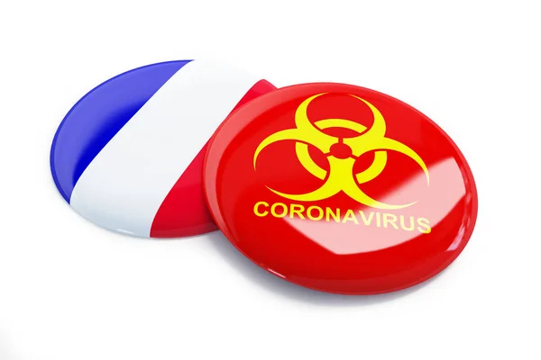 Coronavirus in Frankrijk op een witte achtergrond 3d illustratie, 3d rendering — Stockfoto