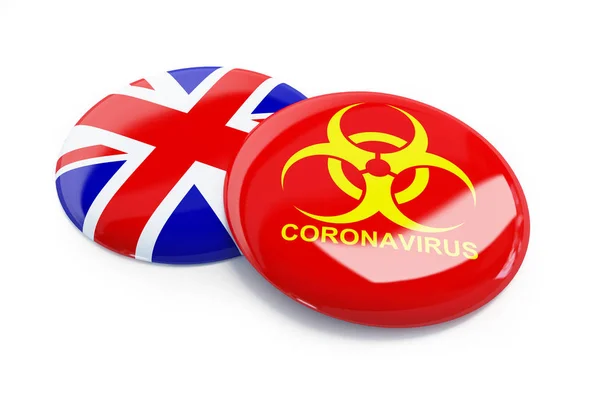 Coronavirus in Engeland, Verenigd Koninkrijk op een witte achtergrond 3d illustratie, 3d weergave — Stockfoto