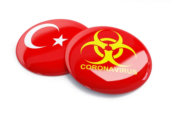 Coronavirus Törökországban egy fehér háttér 3d illusztráció, 3d renderelés Jogdíjmentes Stock Képek
