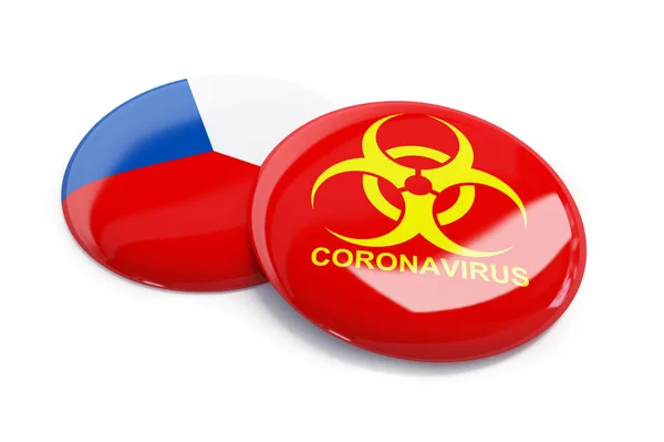 Coronavirus in Czech Republic  on a white background 3D illustration, 3D rendering — 图库照片