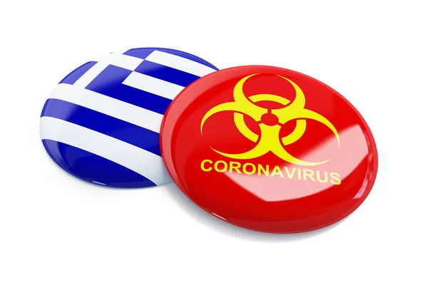 Coronavirus in Greece on a white background 3D illustration, 3D rendering — 图库照片