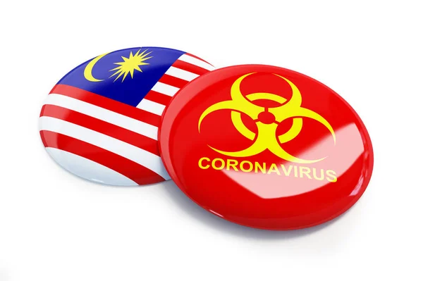 Coronavirus in Malaysia on a white background 3D illustration, 3D rendering — Stok fotoğraf