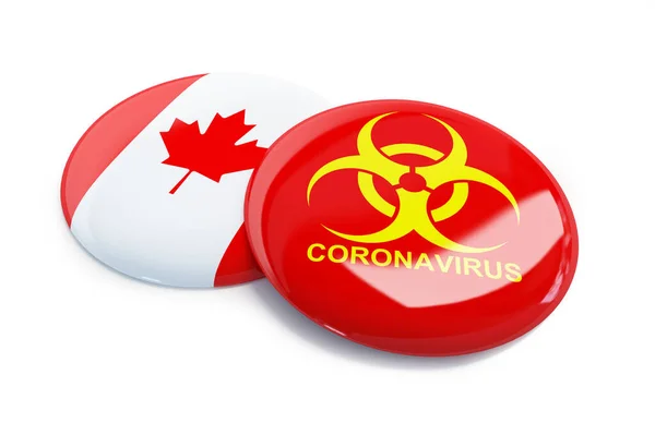 Coronavirus in Canada op een witte achtergrond 3d illustratie, 3d weergave — Stockfoto