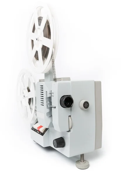 Oude filmprojector geïsoleerd op een witte achtergrond — Stockfoto