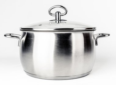 Cam kapaklı metal stok pot