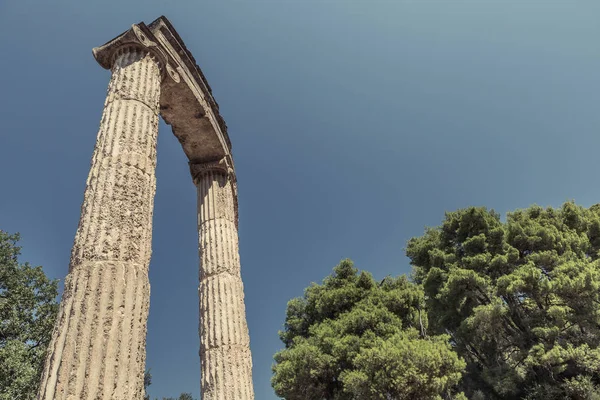Ruiny w Olympia - sanktuarium starożytnej Grecji — Zdjęcie stockowe