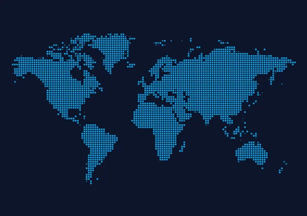 Карта мировых континентов - векторная иллюстрация в стиле точек — стоковый вектор