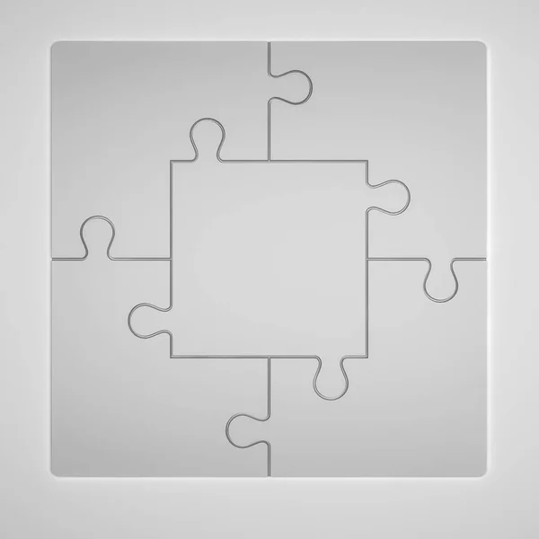 Ilustração 3D do conjunto Grey Puzzle — Fotografia de Stock