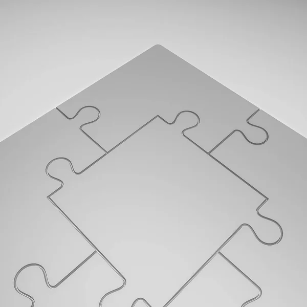 Illustrazione 3D di Set Puzzle Grigio — Foto Stock