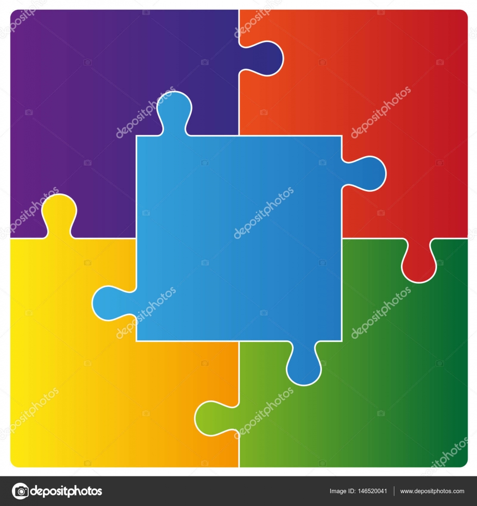 Puzzle pieces set Royalty Free Vector Image - VectorStock