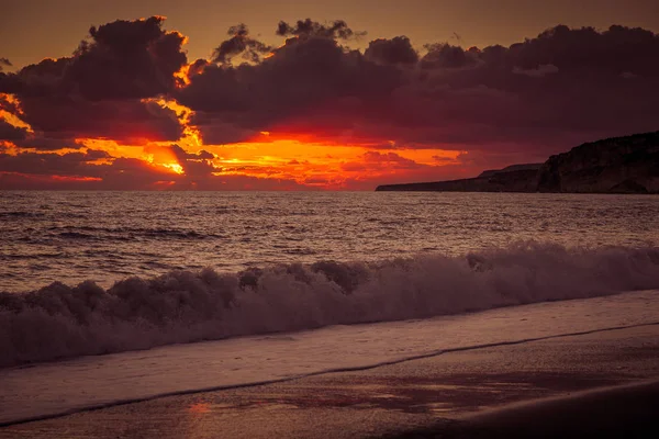 Zonsondergang in de zee, Cyprus — Stockfoto
