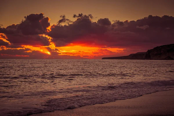 Sonnenuntergang im Meer, Zypern — Stockfoto