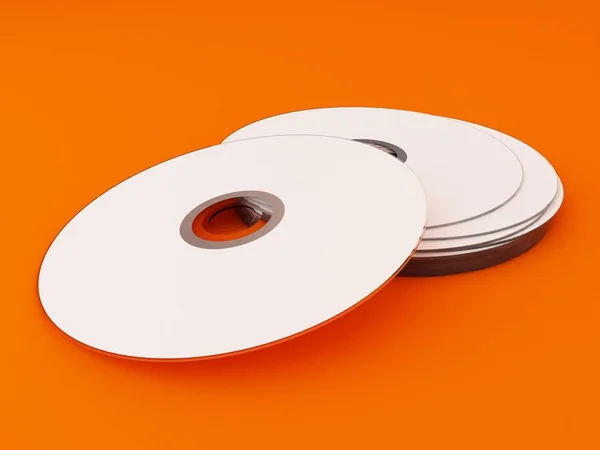 3D Illustration of Compact discs on color background — Stock Photo, Image