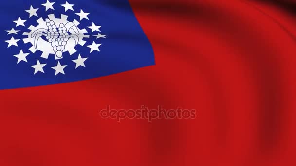 Flying Flag of Burma LOOPED — Stock Video