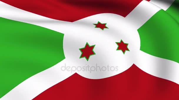 Bandera de Burundi bucle — Vídeo de stock