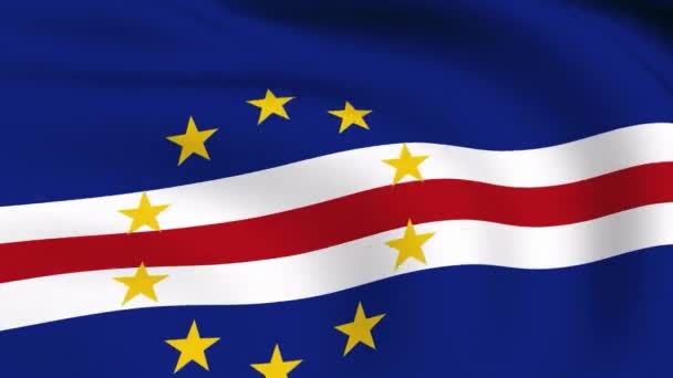 Bandiera di Capo Verde LOOPED — Video Stock