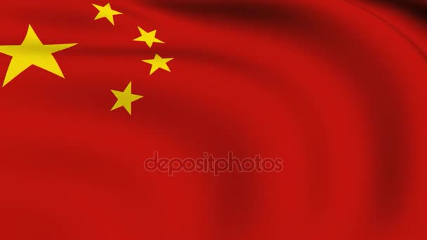 Развевающийся флаг Китая ПРАВИЛА — стоковое видео