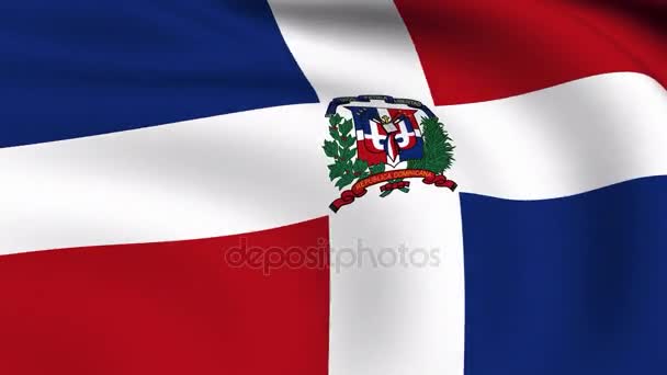 Flagge der Dominikanischen Republik gehisst — Stockvideo