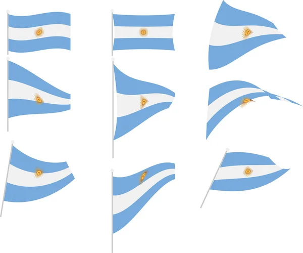 Ilustración vectorial de conjunto con bandera argentina — Archivo Imágenes Vectoriales
