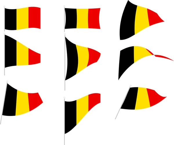 Vector Illustratie van Set met Belgische Vlag — Stockvector