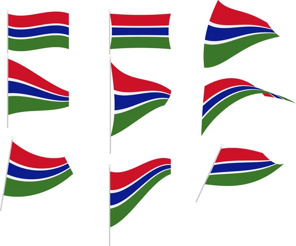 Vector Illustratie van Set met Gambia Vlag — Stockvector