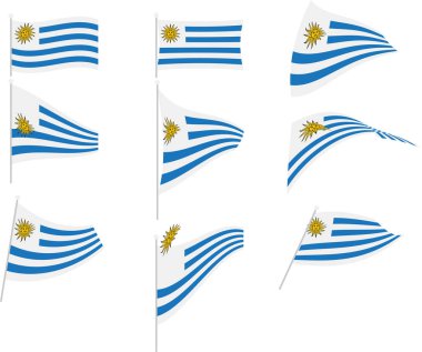 Uruguay Bayraklı Setin Vektör İllüstrasyonu