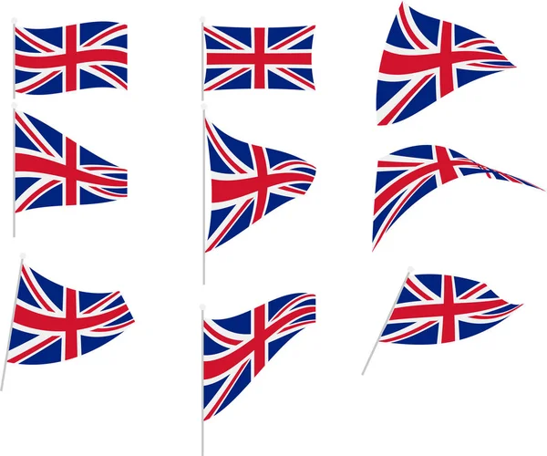 Ilustração vetorial do conjunto com bandeira do Reino Unido —  Vetores de Stock