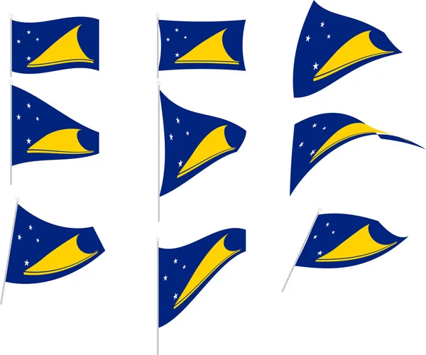 Illustrazione vettoriale del set con la bandiera Tokelau — Vettoriale Stock