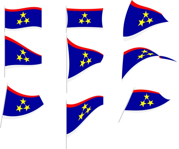 Vector Illustration of Set with Vojvodina Flag — 图库矢量图片