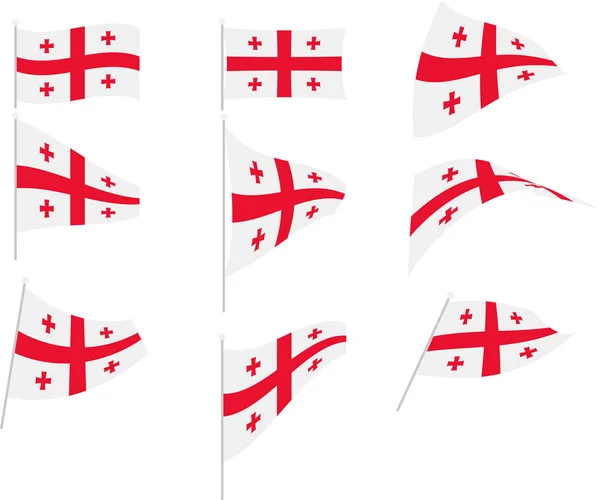 Vector Illustratie van Set met Georgia vlag — Stockvector