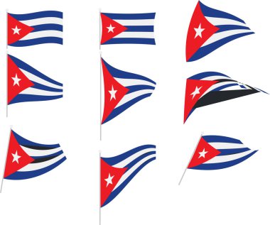 Küba Bayraklı Set Vektör ResmiComment