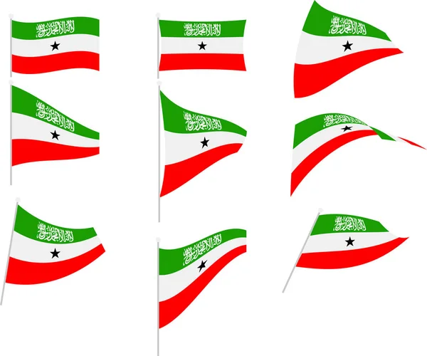 Vector Illustration of Set with Somaliland Flag — Stock vektor