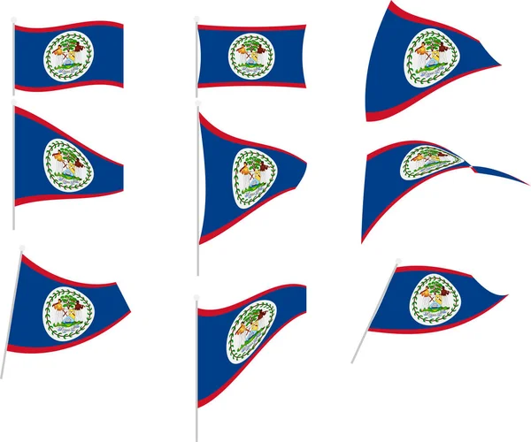 Illustration vectorielle de l'ensemble avec drapeau du Belize — Image vectorielle