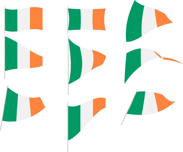 아일랜드 국기가 있는 집합의 벡터 삽화 — 스톡 벡터