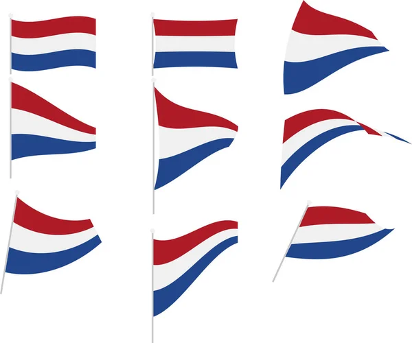 Ilustración vectorial de conjunto con bandera de los Países Bajos — Archivo Imágenes Vectoriales
