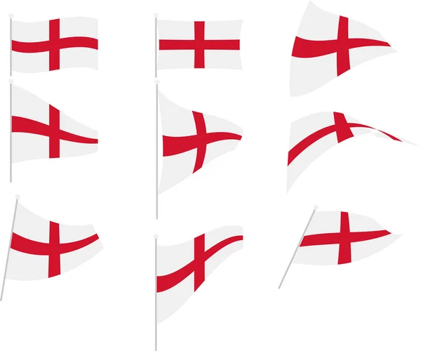 Ilustração vetorial do conjunto com bandeira da Inglaterra — Vetor de Stock