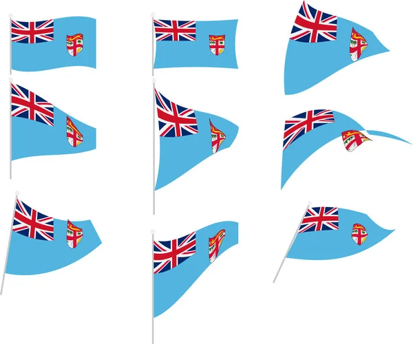 Vektor Illustration av Set med Fiji flagga — Stock vektor