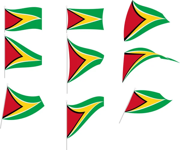 Ilustración vectorial de conjunto con bandera de Guyana — Vector de stock