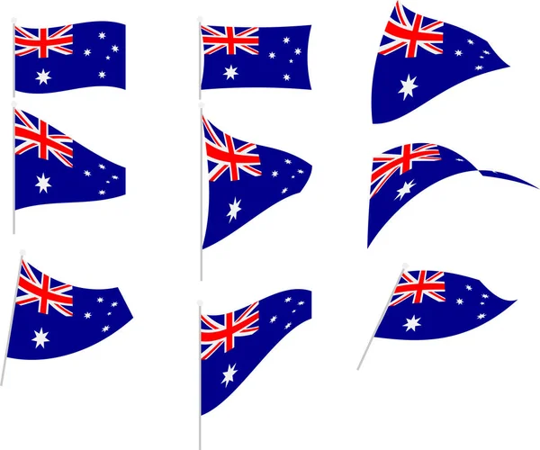Vektor Illustration av Set med Australien flagga — Stock vektor